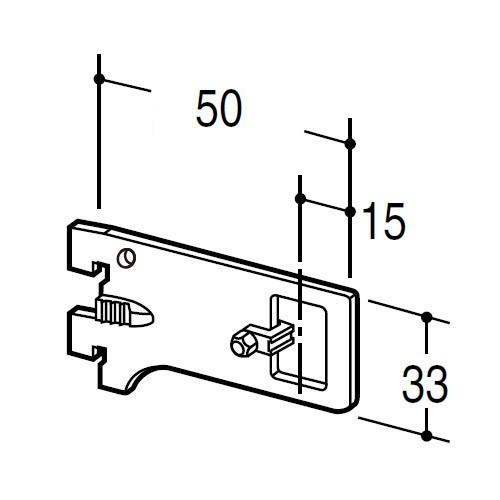 Sハンガーブラケット外々用(D50)クローム　ロイヤル　アパレル衣料　業務用　収納　金物