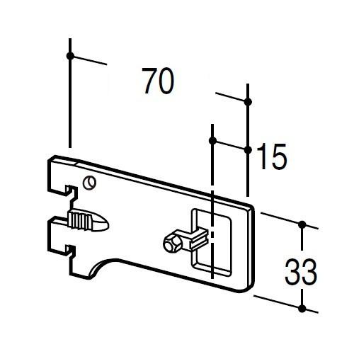 Sハンガーブラケット外々用(D70)クローム　ロイヤル　アパレル衣料　業務用　収納　金物