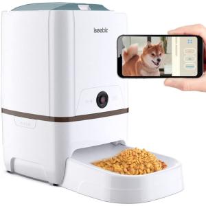 Isee biz 自動給餌器 猫 犬用 Iseebiz スマホで遠隔操作 カメラ付きペット自動餌やり機 5L大容量 1日6食まで タイマー式｜110110-3