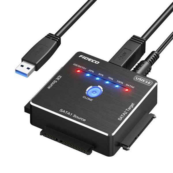 FIDECO SATA/IDE 変換アダプタ オフラインクローン HDDコンバーター USB3.0ハ...