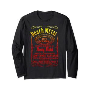 DEATHMETAL ヘビーデスメタル ハードロックミュージックファン用 長袖Tシャツ｜110110-3