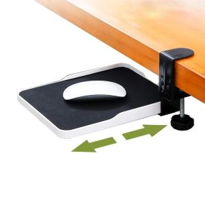 FUGEST スライダー マウステーブル アームレスト クランプ式 硬質プラスチック製 (ホワイト)｜110110-3