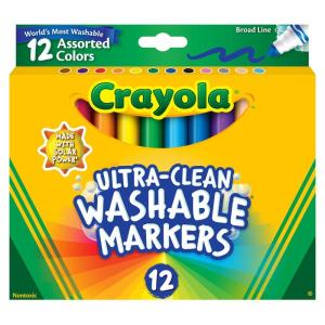 クレヨラ (Crayola) マーカー 水で落とせるマーカーペン 12色 太字 正規品 587812｜110110-3