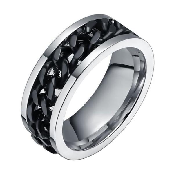ZAKAKA メンズ リングステンレス指輪ファッションアクセサリープレゼント（16） ブラック
