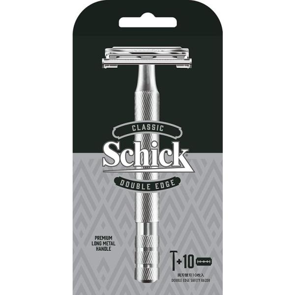 Schick(シック) シック クラシック ダブルエッジメタルホルダーシルバー (替刃10コ付) 1...