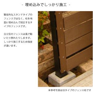 樹脂 フェンス 木目調 アルミ支柱セット 90...の詳細画像5
