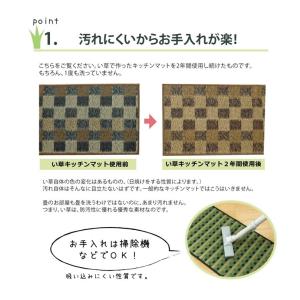キッチンマット い草 80×270cm Fドロ...の詳細画像4