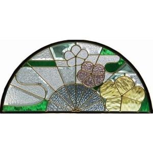 ステンドグラス 一部鏡面ガラス (SH-D38) 200×200×18mm デザイン 花