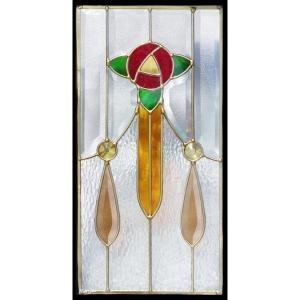 ステンドグラス 一部鏡面ガラス (SH-D38) 200×200×18mm デザイン 花