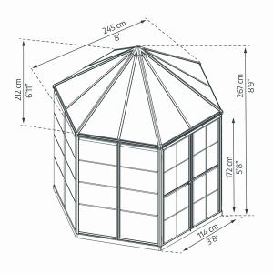 温室 パルラム社 オアシス グレー 幅245×...の詳細画像1