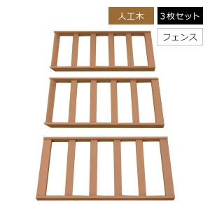 ウッドデッキ 人工木 オプション フェンス 3枚セット カルパティアIII ブラウン 樹脂 手すり