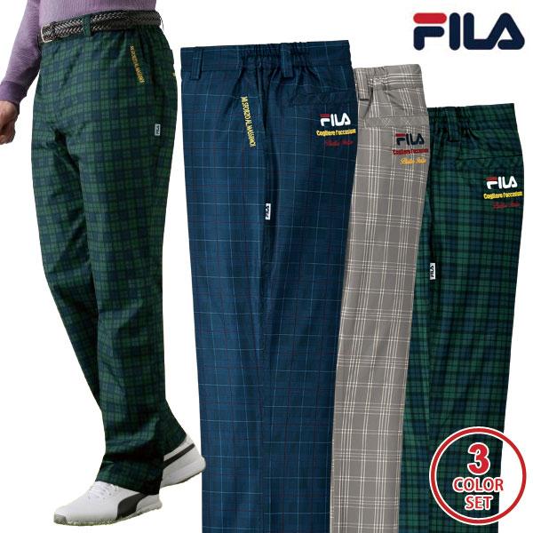 FILA フィラ 裏メッシュアクティブパンツ 同サイズ3色組 選べる股下 はっ水加工 メンズ 春秋 ...