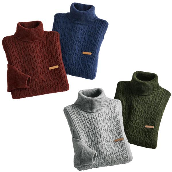 タートルネックセーター 同サイズ2色組 ちくちくしない 洗えるセーター 肌にやさしい着心地 秋冬春 ...