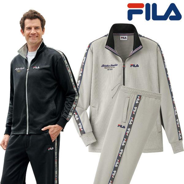 FILA ジャージスーツ 裏起毛暖かジャージ 選べる股下 ワンマイルウェア 前ファスナー 秋冬 40...