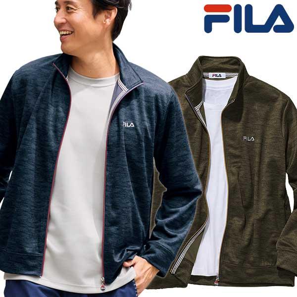 FILA フィラ 杢調ジャージブルゾン 吸水速乾 接触冷感 前ファスナー 脇ポケット メンズ 春夏秋...
