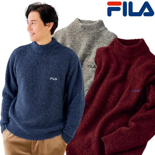 FILA フィラ チクチクしない柔らか暖かニット セーター メンズ 秋冬春 40代 50代 60代 ...