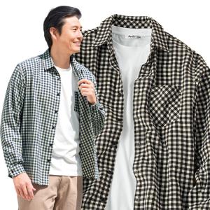 レイヤードシャツセット シャツ＆ロングTシャツ チェック柄 長袖 メンズ 秋冬春 40代 50代 60代 958096｜1147kodawaru