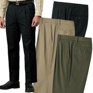 お手入れ楽々 プリーツ加工パンツ 同サイズ2色組 選べる股下