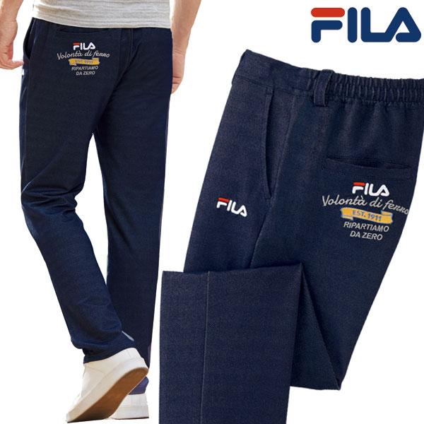 FILA フィラ 刺しゅうが映えるデニムパンツ 選べる股下 ストレッチ素材 メンズ 春夏秋 40代 ...