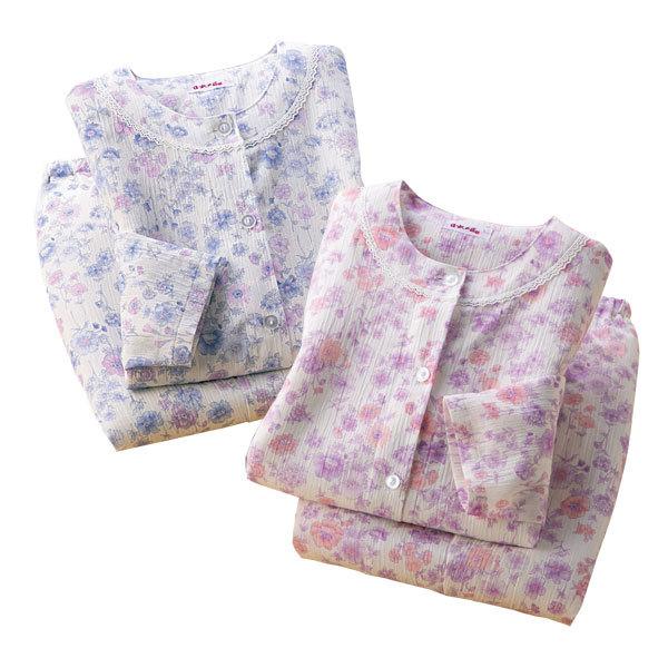 京都洛北友禅楊柳エレガントパジャマ 綿100％ 日本製 サラッと涼しい寝間着 レディース 婦人服 9...