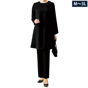 フォーマルチュニックパンツスーツ 4L・5L 選べる股下 Aライン