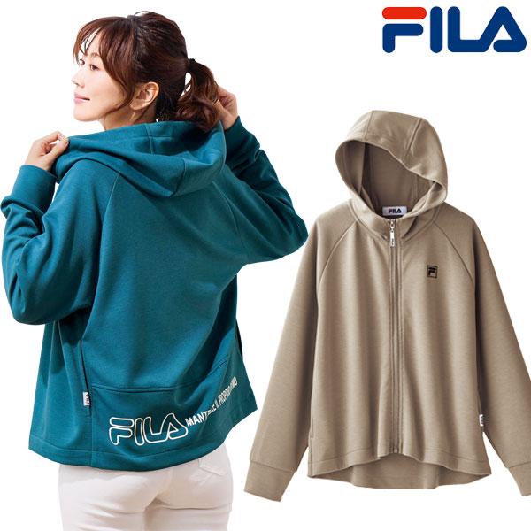 FILA フィラ アウター感覚パーカー UV対策 花粉対策 左右脇ポケット バックプリントパーカー ...