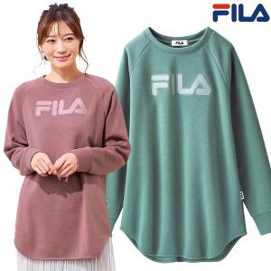 FILA ゆったり着られるロゴプルオーバー トップス 異素材ロゴ 裏起毛 春夏秋 レディース 婦人服 961530｜1147kodawaru