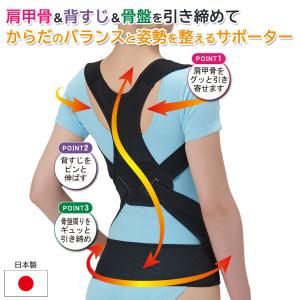 丸まった背中を起こす姿勢のサポーター 背中サポ...の詳細画像1