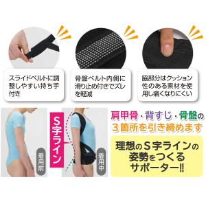 丸まった背中を起こす姿勢のサポーター 背中サポ...の詳細画像3
