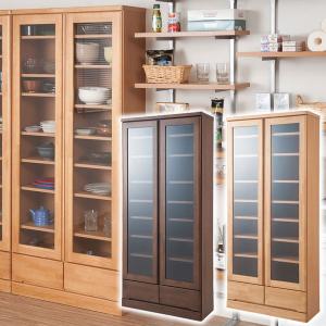 日本製 食器棚 開戸タイプ 幅80cm 薄型 奥行32cm カップボードハイ