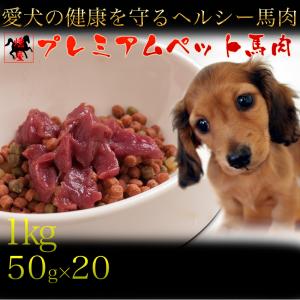 ペット 馬肉 生肉　プレミアムペット馬肉 50g×20p 1kg【dog food】