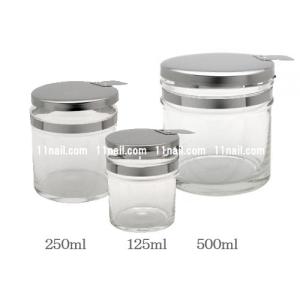 ふた付ガラスケース・万能壺(500mL/Lサイズ)ワイプコットン