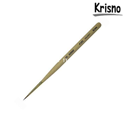 [Krisnoクリスノ]アクリルスカルプチュアブラシ【３Ｄラウンド＃101（コリンスキー）】【検定】
