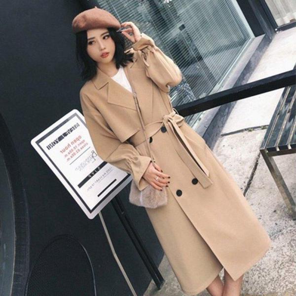 トレンチコート レディース スプリングコート ゆったり カジュアル アウター 無地 通勤通学 新作登...