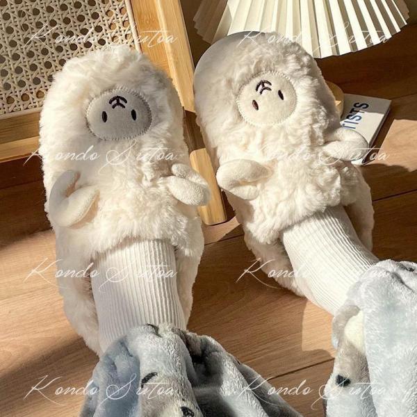 ルームシューズ 冬 かかと付き 暖かい ボア 洗える スリッパ 冬用 メンズ レディース 外履き 室...