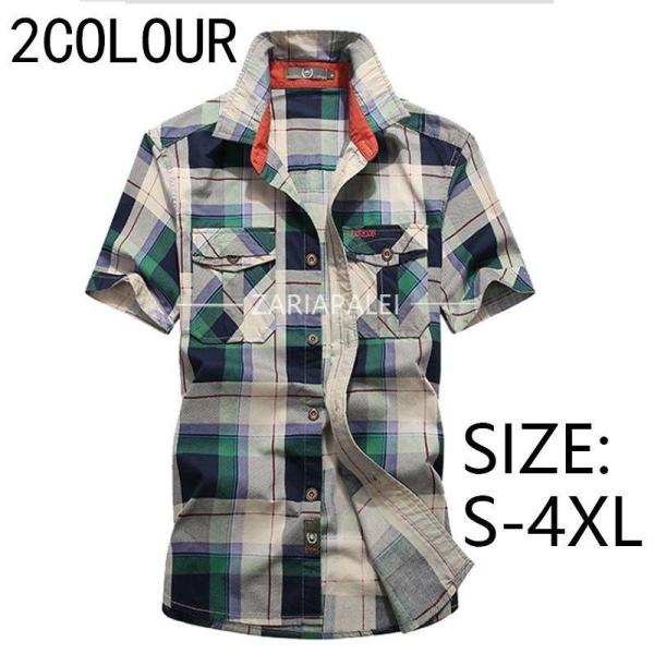 シャツ メンズ 半袖 シャツ チェック カジュアル スタンドカラー ホワイト ブラック シャツ メン...