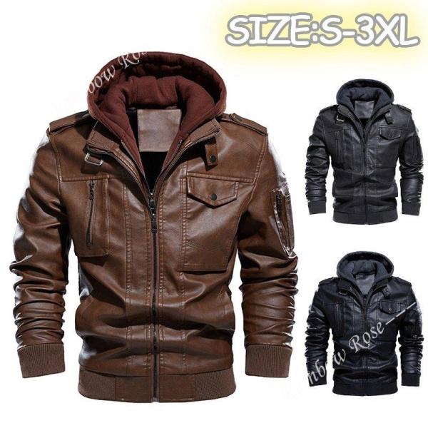 バイクジャケット レザージャケット バイクウェア メンズ ライダース ビジネス 開襟 暖かい