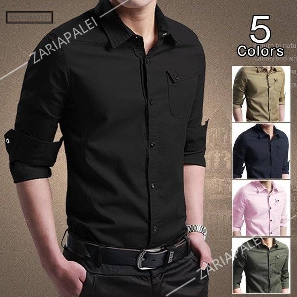 カジュアルシャツ メンズ シャツ ボタンダウンシャツ 長袖シャツ 無地 ビジネス 通勤 開襟 ワイシ...