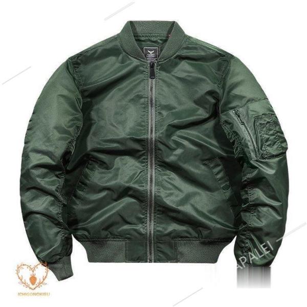 ミリタリージャケット メンズ MA1 スタジャン ジャケット アウター 秋 冬 無地 ポケット カッ...