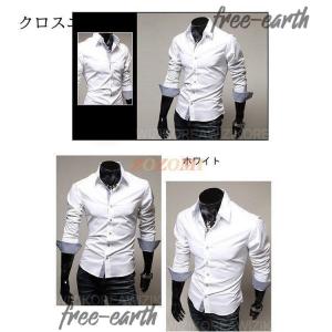 シャツ メンズ Tシャツ 長袖 開襟 ワイシャ...の詳細画像1
