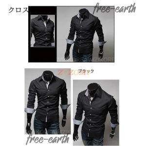 シャツ メンズ Tシャツ 長袖 開襟 ワイシャ...の詳細画像2