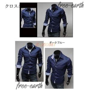 シャツ メンズ Tシャツ 長袖 開襟 ワイシャ...の詳細画像4