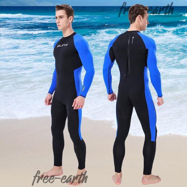 ウェットスーツ フルスーツ メンズ ラッシュガード 水着 長袖 バックジッパー ロングスリーブ ダイ...