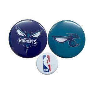 NBA シャーロット・ホーネッツ 缶バッジ 3個セット NBA32713 ( バスケ バスケット ＮＢＡグッズ ファングッズ バスケグッズ プレゼント 大人 子供 )