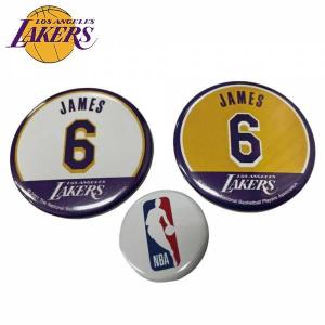 NBA ロサンゼルス・レイカーズ 缶バッジ 3個セット #6 JAMES NBA35343 ( バスケ バスケット ＮＢＡグッズ バスケグッズ ファングッズ レブロン ジェームズ  )｜11store