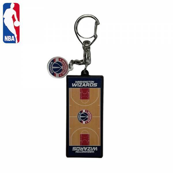 NBA ワシントン・ウィザーズ コート柄ラバーキーホルダー(チャーム付) NBA35545 ( バス...