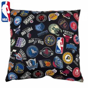 NBA クッション ALLOVER ブラック/カラーNBA35880 ( バスケ バスケット ＮＢＡグッズ ファングッズ バスケグッズ インテリア くっしょん )｜11store