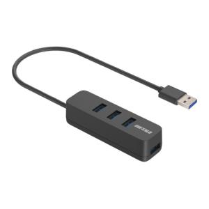 USB-A 3.2Gen1バスパワー上挿しハブ 磁石付 ブラック BSH4U320U3BK｜123mk