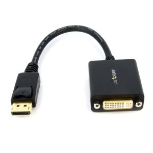 DisplayPort (オス)-DVI (メス) 変換アダプタ 黒 ディスプレイポート/ DP-DVI-I (29ピン) シングルリンク変換ケーブル 1920x1200 ブラック DP2DVI2｜123mk