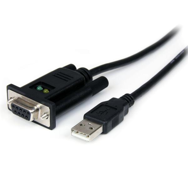 1ポートUSB-ヌルモデムRS232Cシリアル変換ケーブル(クロスケーブル) 1x USB A オス...